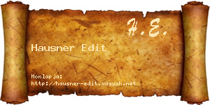 Hausner Edit névjegykártya